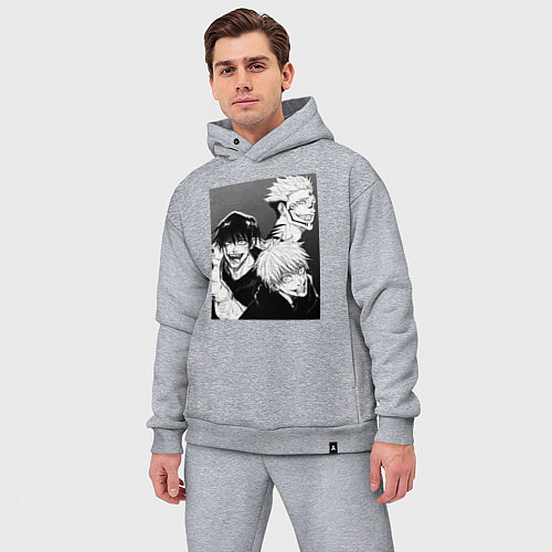 Мужской костюм оверсайз Магическая битва Тодзи Фусигуро Сукуна Рёмэн / Меланж – фото 3