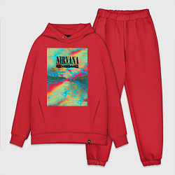 Мужской костюм оверсайз Nirvana nevermind album, цвет: красный