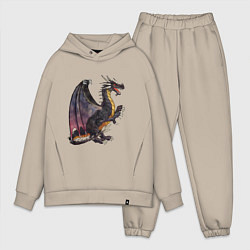 Мужской костюм оверсайз HOMM3 Black Dragon, цвет: миндальный