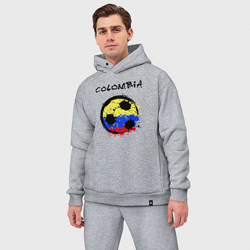 Мужской костюм оверсайз Сборная Колумбии / Меланж – фото 3