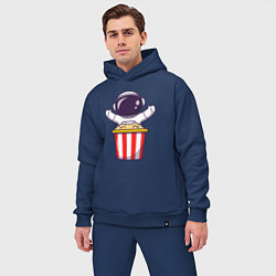 Мужской костюм оверсайз Космонавт с попкорном, цвет: тёмно-синий — фото 2