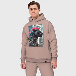 Мужской костюм оверсайз Dude panther - punks not dead, цвет: пыльно-розовый — фото 2