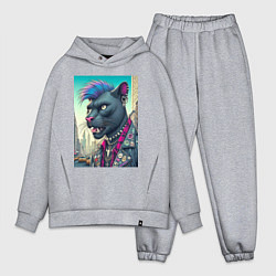 Мужской костюм оверсайз Чувак пантера панк житель Нью-Йорка - нейросеть