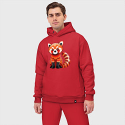 Мужской костюм оверсайз Красная панда с роскошным хвостом, цвет: красный — фото 2