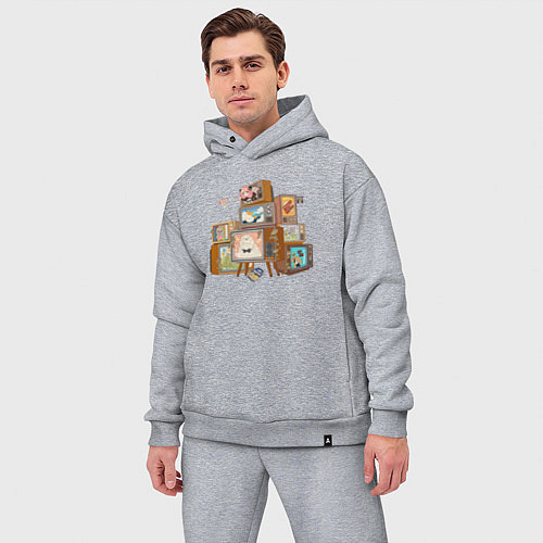 Мужской костюм оверсайз Аня: Семья шпиона / Меланж – фото 3