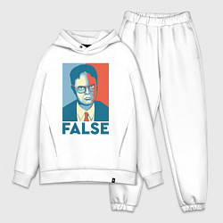 Мужской костюм оверсайз Dwight false - офис, цвет: белый