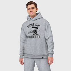 Мужской костюм оверсайз Trust doctor, цвет: меланж — фото 2