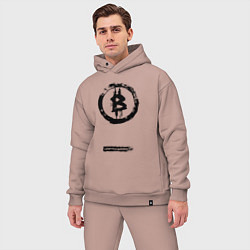 Мужской костюм оверсайз Биткоин - криптовалюта символ, цвет: пыльно-розовый — фото 2