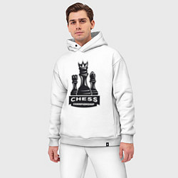 Мужской костюм оверсайз Шахматный чемпионат, цвет: белый — фото 2