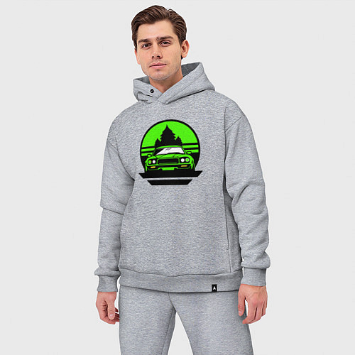 Мужской костюм оверсайз Nissan skyline retro style / Меланж – фото 3