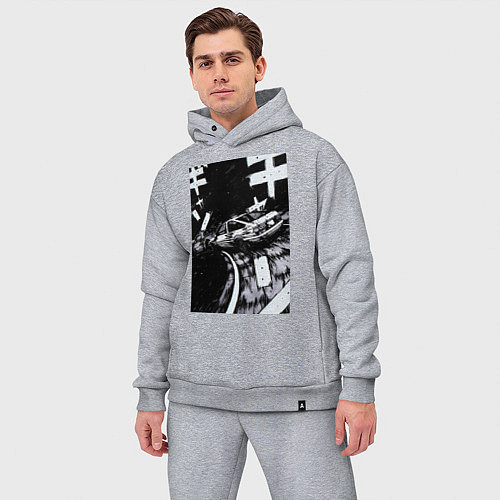 Мужской костюм оверсайз Гонки манга / Меланж – фото 3