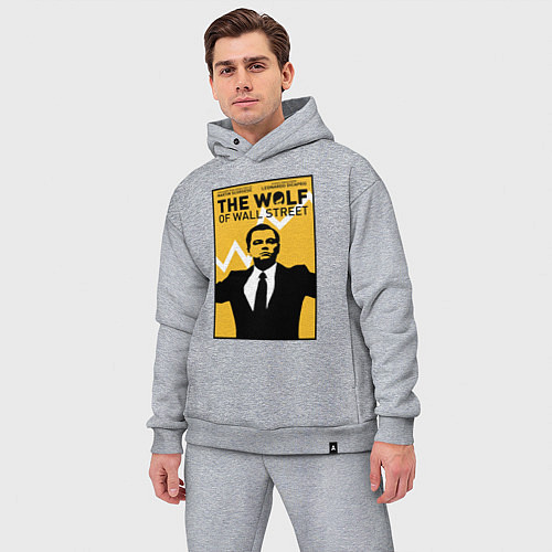Мужской костюм оверсайз Волк с волстрит - Ди Каприо / Меланж – фото 3