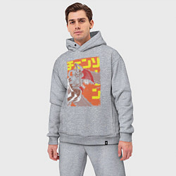 Мужской костюм оверсайз Человек-бензопила Денджи оранжевый, цвет: меланж — фото 2