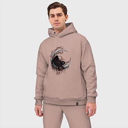 Мужской костюм оверсайз Черный кролик, цвет: пыльно-розовый — фото 2