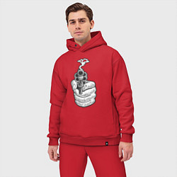 Мужской костюм оверсайз Дымящийся пистолет, цвет: красный — фото 2