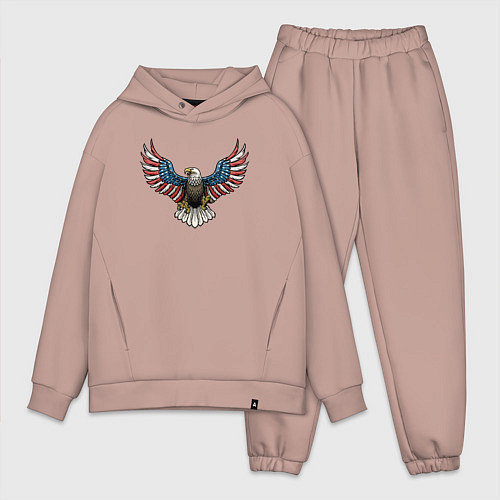 Мужской костюм оверсайз Eagle - America / Пыльно-розовый – фото 1