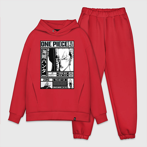 Мужской костюм оверсайз Легендарный Зоро - Ван Пис / Красный – фото 1