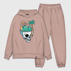 Мужской костюм оверсайз Skull and summer, цвет: пыльно-розовый