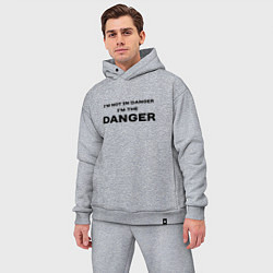 Мужской костюм оверсайз Im not in danger - im the danger, цвет: меланж — фото 2