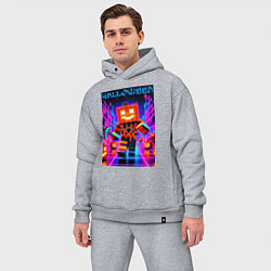 Мужской костюм оверсайз Halloween is coming - neon glow collaboration, цвет: меланж — фото 2