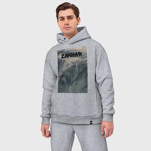 Мужской костюм оверсайз Zakhar горный перевал / Меланж – фото 3
