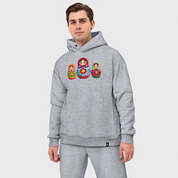 Мужской костюм оверсайз Три ярких матрёшки, цвет: меланж — фото 2