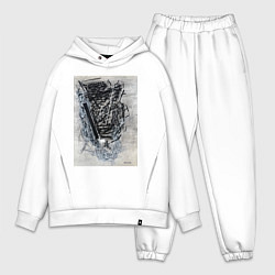 Мужской костюм оверсайз Абстрактная графика Blue, цвет: белый