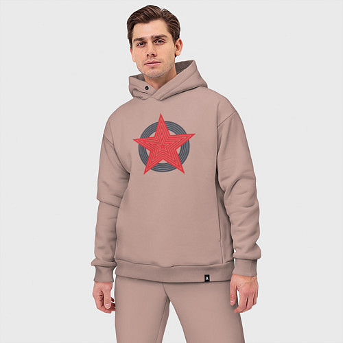 Мужской костюм оверсайз Red star symbol / Пыльно-розовый – фото 3