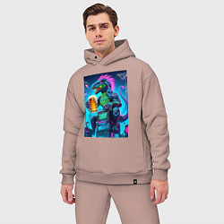 Мужской костюм оверсайз Пивозавр в роли годзиллы - нейроарт, цвет: пыльно-розовый — фото 2