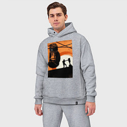 Мужской костюм оверсайз Бокс тренировка, цвет: меланж — фото 2