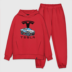 Мужской костюм оверсайз Tesla сybertruck Elon Musk, цвет: красный