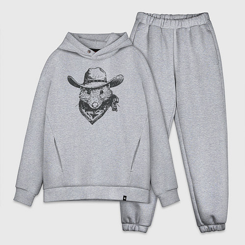 Мужской костюм оверсайз Опоссум ковбой / Меланж – фото 1