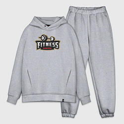 Мужской костюм оверсайз Штанга - фитнес центр, цвет: меланж