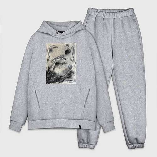 Мужской костюм оверсайз Graphic painting / Меланж – фото 1