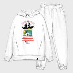 Мужской костюм оверсайз Пират - приключение жизни, цвет: белый