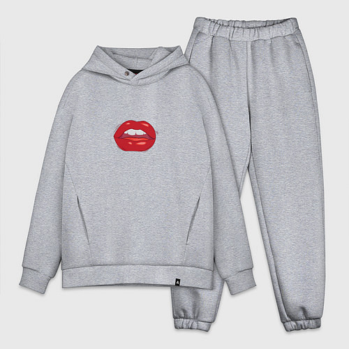 Мужской костюм оверсайз Томные губки / Меланж – фото 1