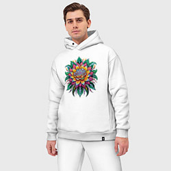 Мужской костюм оверсайз Узор - сказочный цветок, цвет: белый — фото 2