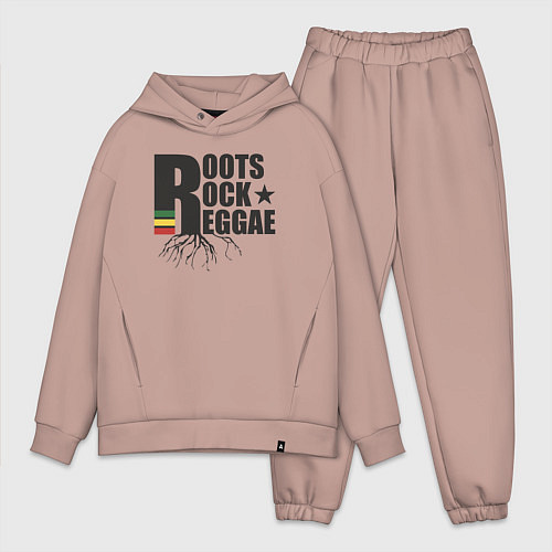 Мужской костюм оверсайз Корни рок регги / Пыльно-розовый – фото 1