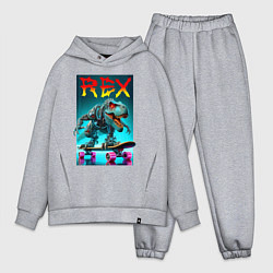 Мужской костюм оверсайз Tyrannosaur rex on a skateboard - ai art fantasy, цвет: меланж