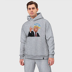 Мужской костюм оверсайз Твиттер Трампа, цвет: меланж — фото 2
