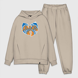 Мужской костюм оверсайз Wu-tang knicks, цвет: миндальный