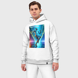 Мужской костюм оверсайз Cool cyber dancer - neon glow, цвет: белый — фото 2