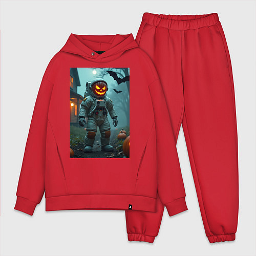 Мужской костюм оверсайз Тыква Джек космонавт / Красный – фото 1