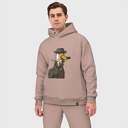 Мужской костюм оверсайз Гусь агент с ножом, цвет: пыльно-розовый — фото 2