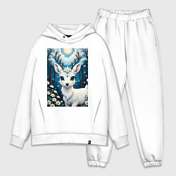 Мужской костюм оверсайз Сказочный олененок, цвет: белый