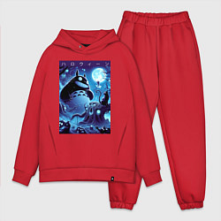 Мужской костюм оверсайз Тоторо в сказочном лесу в ночь на хэллоуин, цвет: красный