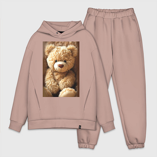 Мужской костюм оверсайз Игрушечный большой медвежонок / Пыльно-розовый – фото 1