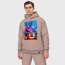Мужской костюм оверсайз Cyber Totoro - neon glow, цвет: пыльно-розовый — фото 2
