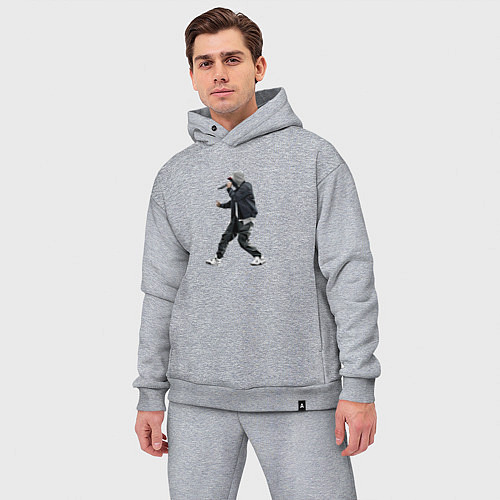 Мужской костюм оверсайз Eminem is live / Меланж – фото 3