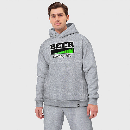 Мужской костюм оверсайз Beer loading / Меланж – фото 3